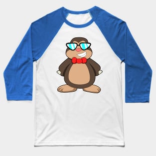 Mole with Tie & Sunglasses Baseball T-Shirt